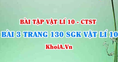 Bài 3 trang 130 SGK Vật lí 10 Chân trời sáng tạo